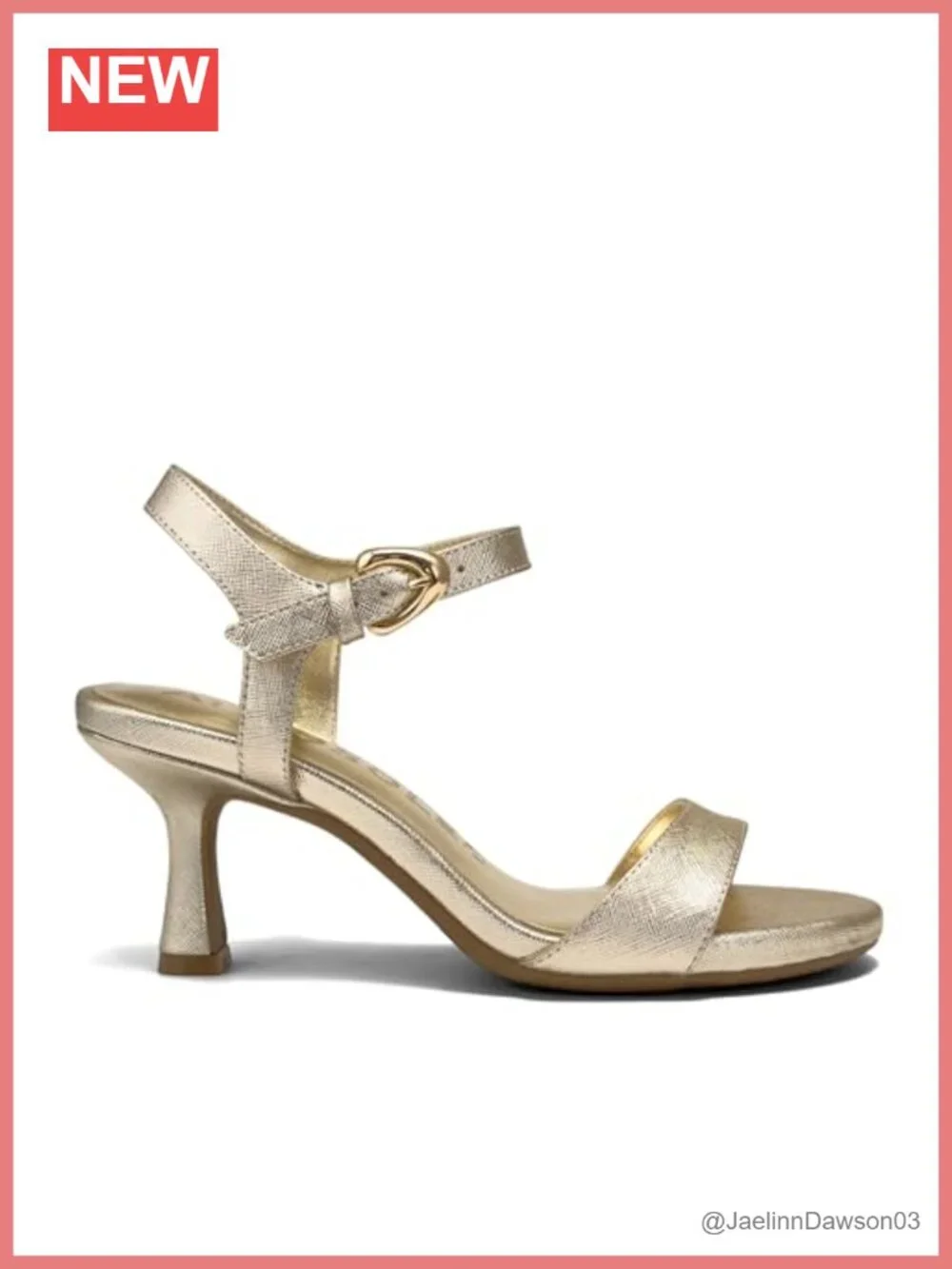 Aerosoles Divia Heeled Sandals Saffiano Spool Heel Ankle Strap Memory Foam